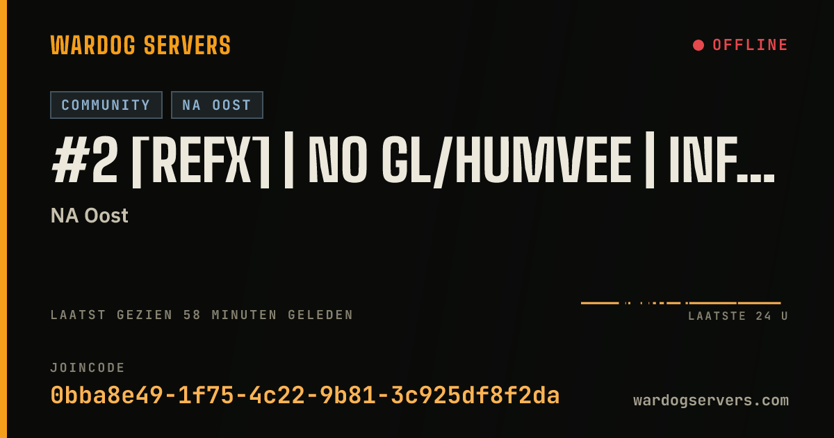 Live statusbanner voor #2 [ReFx] | NO GL/HUMVEE | INFANTRY ONLY | .gg/refx