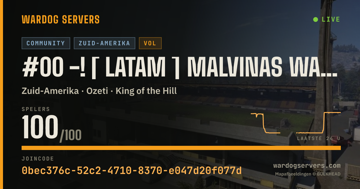 Live statusbanner voor #00 -! [ LATAM ] Malvinas WARDOGS !-