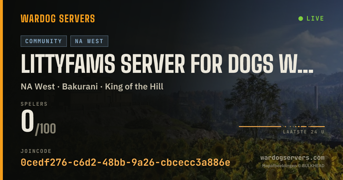 Live statusbanner voor LittyFams Server for Dogs Who Cant War Good [ US WEST,LVL45MAX ]