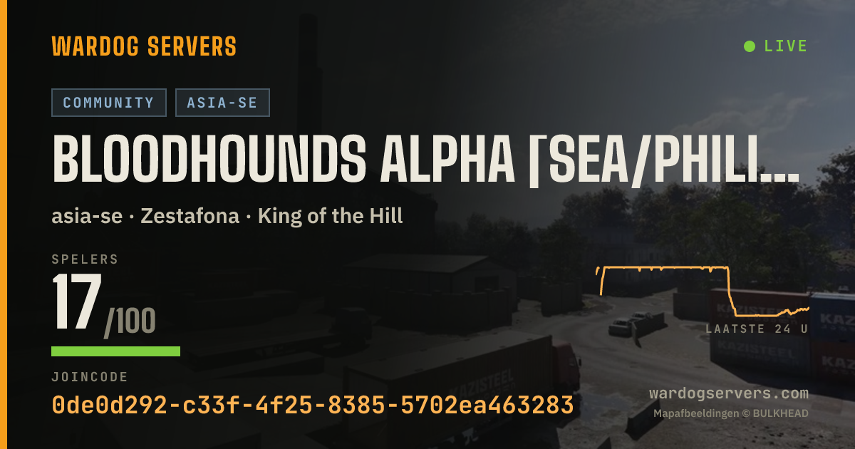 Live statusbanner voor BLOODHOUNDS ALPHA [SEA/PHILIPPINES] dsc.gg/bhph