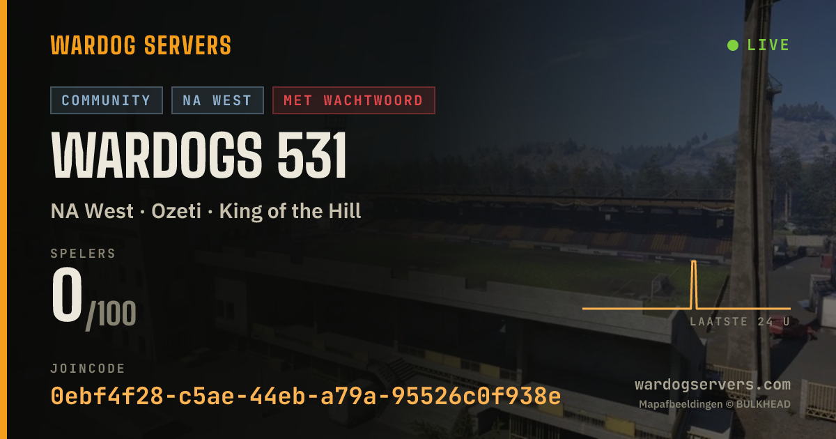 Live statusbanner voor WARDOGS 531