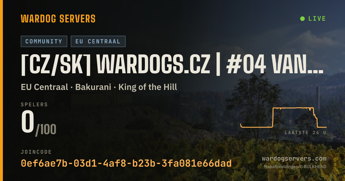 Live statusbanner voor [CZ/SK] WARDOGS.CZ | #04 VANILLA | discord.gg/wardogsczsk