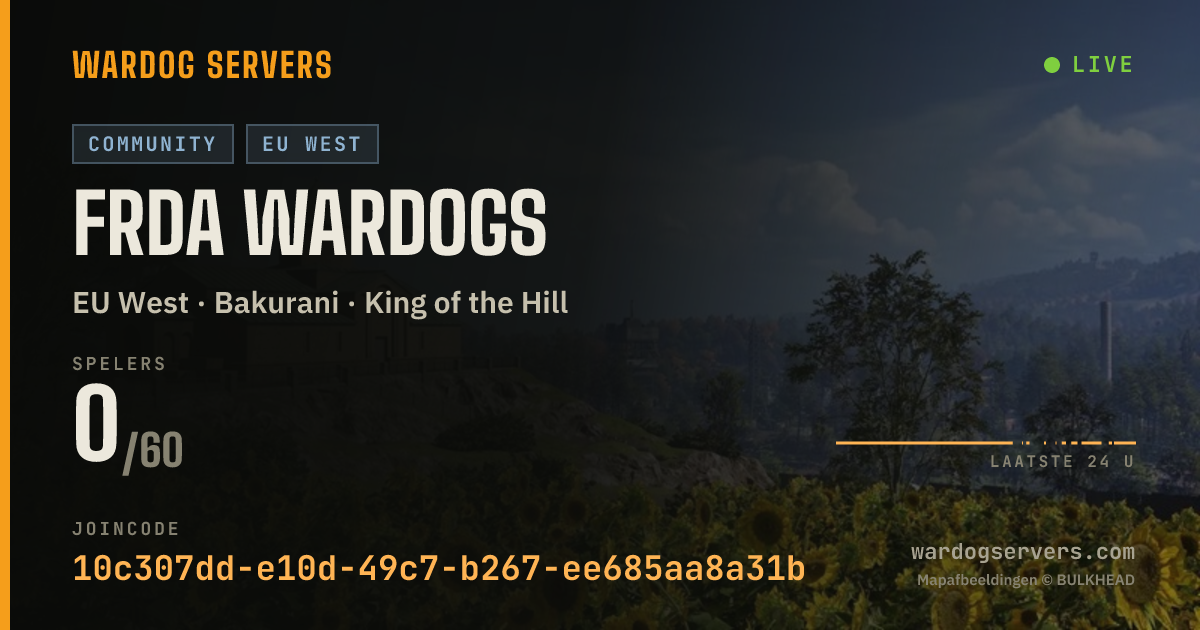 Live statusbanner voor FRDA Wardogs