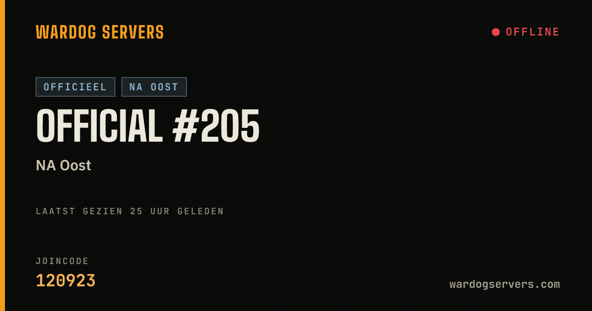 Live statusbanner voor Official #205
