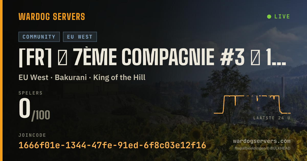 Live statusbanner voor [FR] ★ 7ème Compagnie #3 ★ 100% FR - discord.gg/7eCie