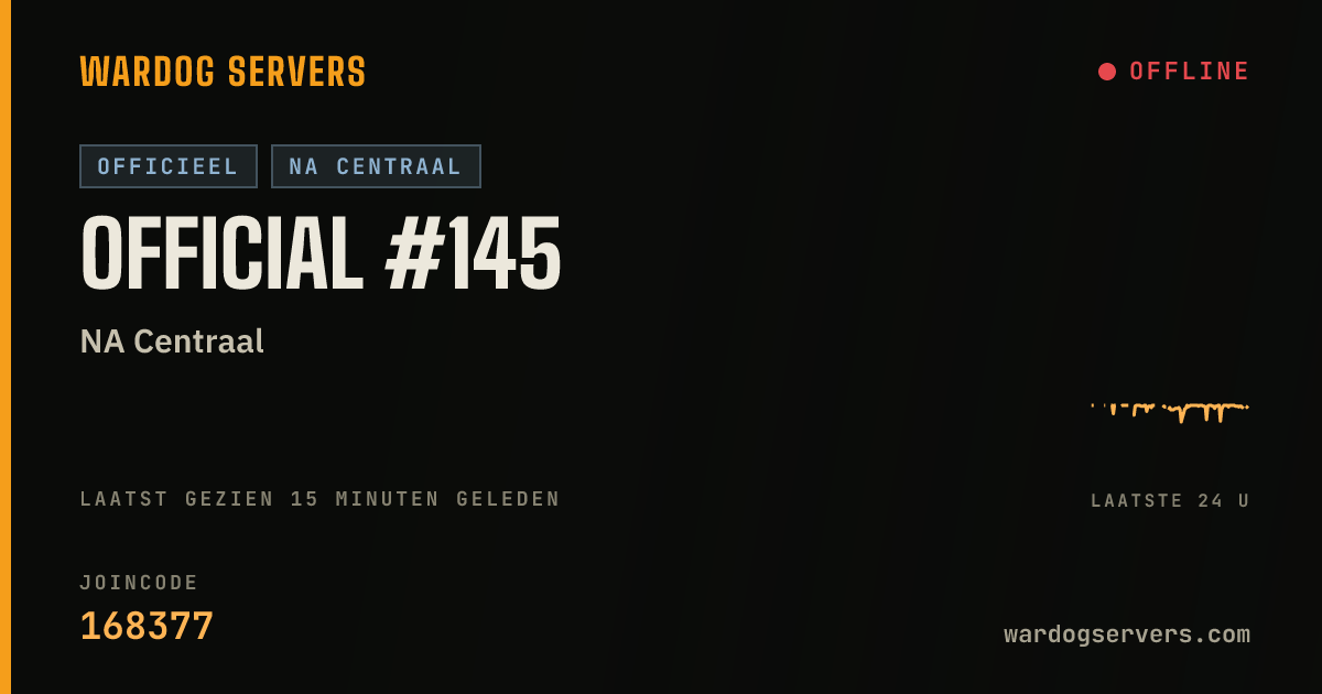 Live statusbanner voor Official #145