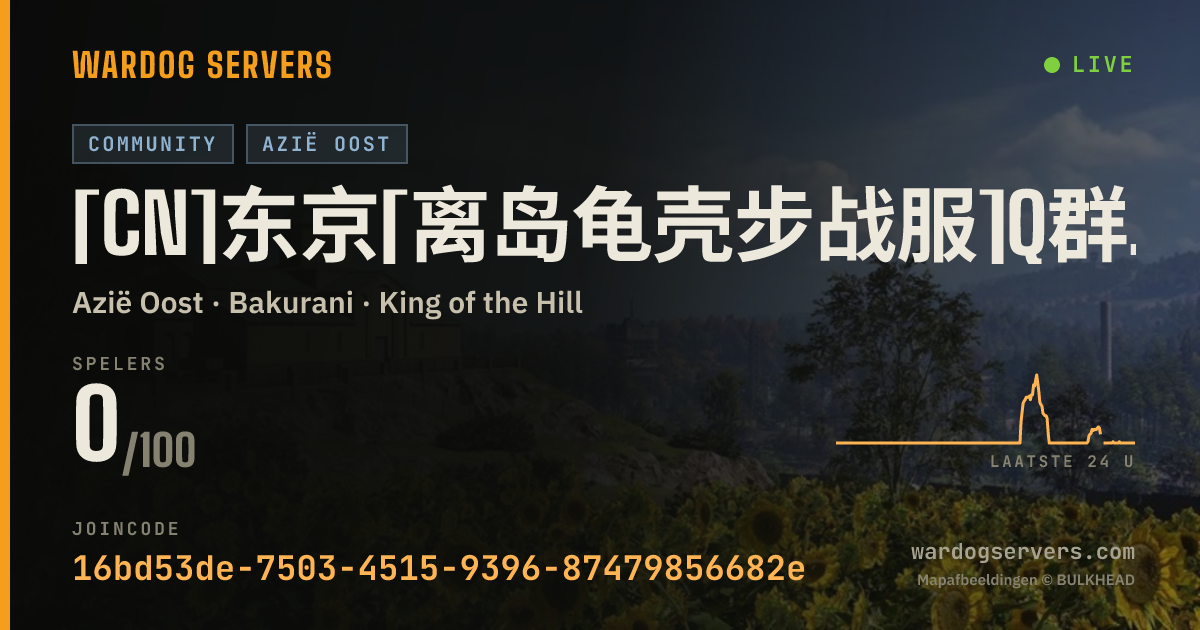 Live statusbanner voor [CN]东京[离岛龟壳步战服]Q群：1091429881【萌新友好】【禁狙.禁机枪.武装载具，防空】
