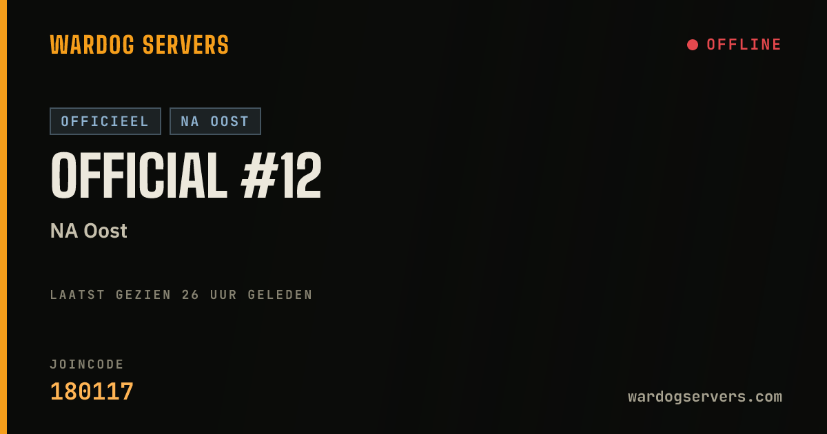 Live statusbanner voor Official #12