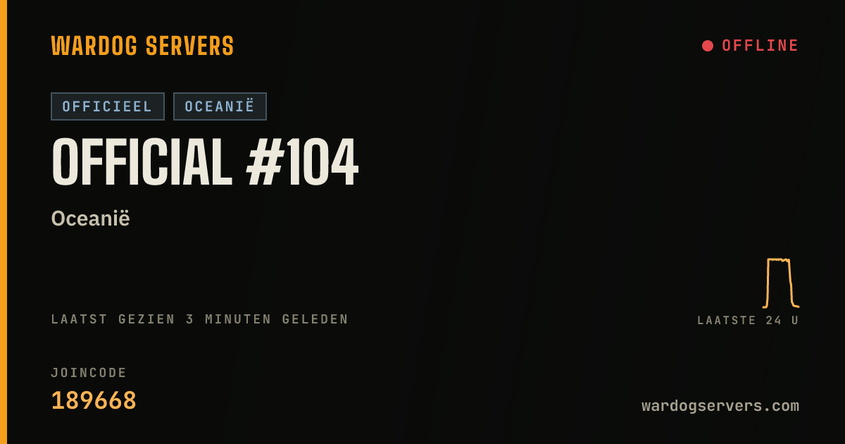Live statusbanner voor Official #104