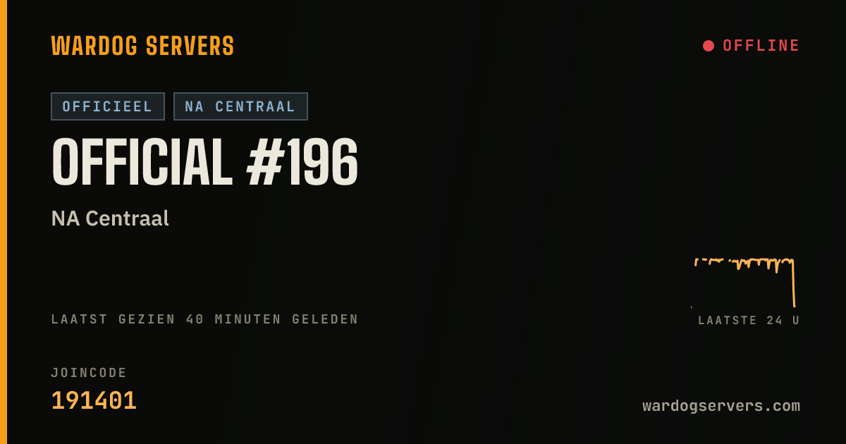 Live statusbanner voor Official #196