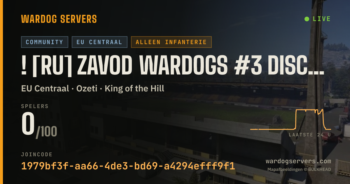 Live statusbanner voor ! [RU] ZAVOD WARDOGS #3 discord.gg/zavod-wardogs