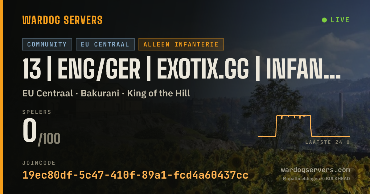 Live statusbanner voor 13 | ENG/GER | EXOTIX.GG | INFANTRY | 00-00-00