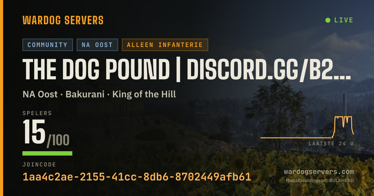 Live statusbanner voor The Dog Pound | discord.gg/B2KGaming (No GL from Heli's)