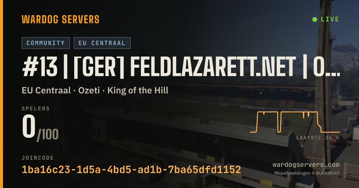Live statusbanner voor #13 | [GER] Feldlazarett.net | Only-Newbies | 0-0-0
