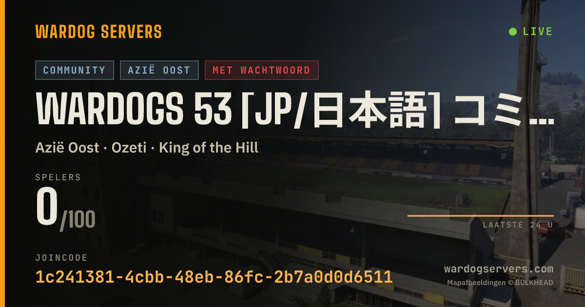 Live statusbanner voor WARDOGS 53 [JP/日本語] コミュニティ用サーバー[東京鯖]