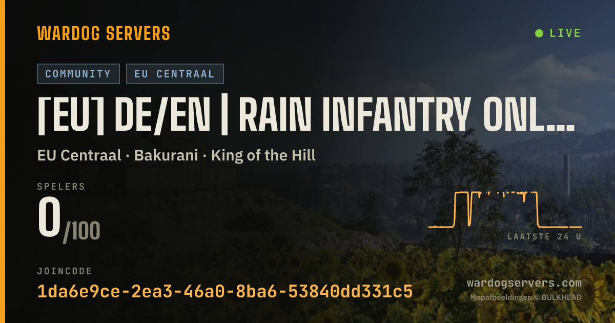 Live statusbanner voor [EU] DE/EN | Rain Infantry Only | No GL-Heli & Armed Vehicles