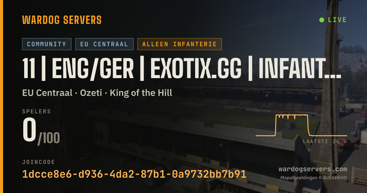 Live statusbanner voor 11 | ENG/GER | EXOTIX.GG | INFANTRY | 00-00-00