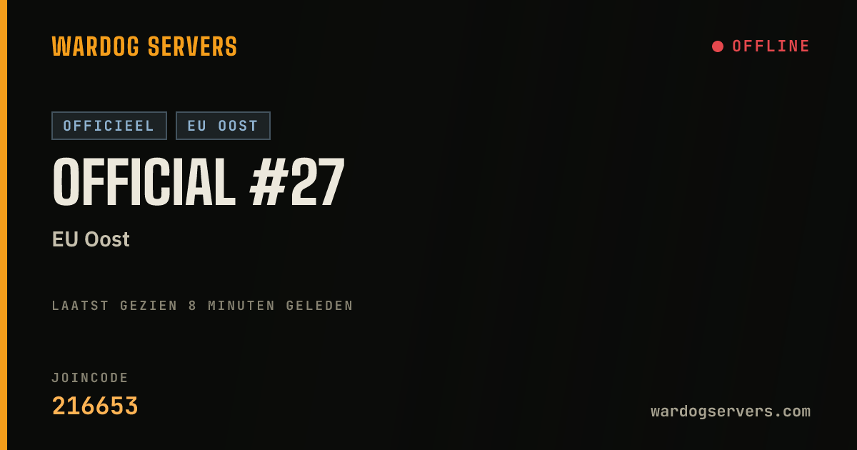 Live statusbanner voor Official #27