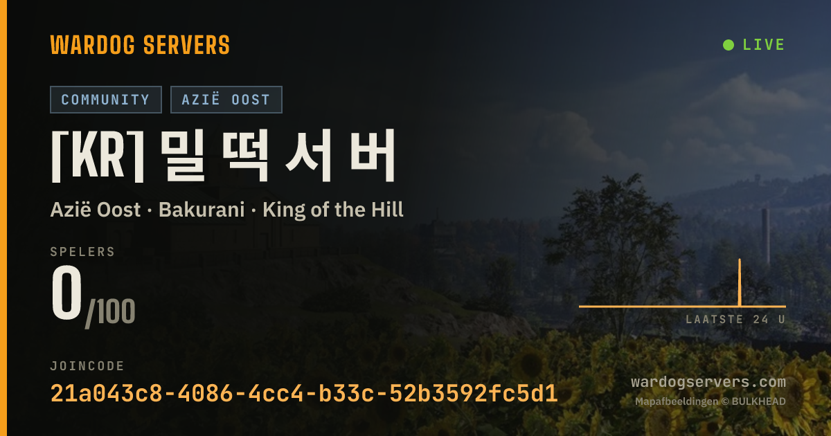 Live statusbanner voor [KR] 밀 떡 서 버