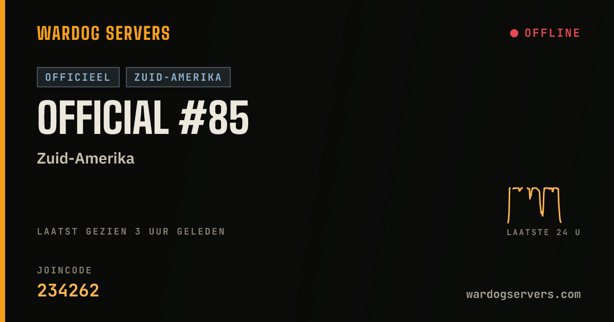 Live statusbanner voor Official #85