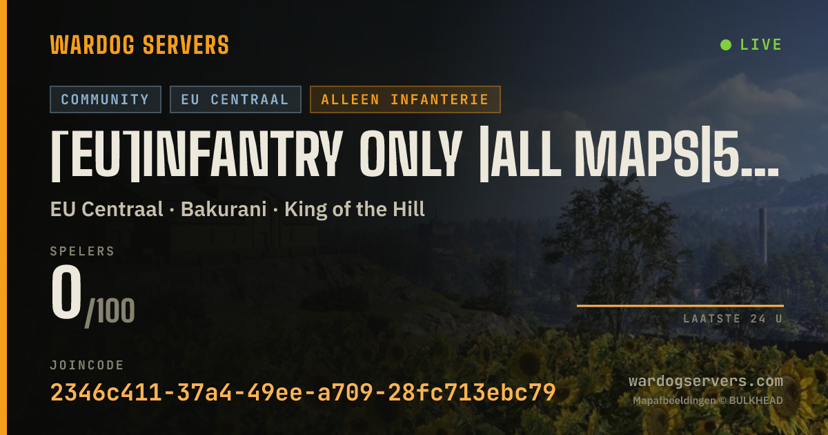 Live statusbanner voor [EU]Infantry Only |All Maps|50v50