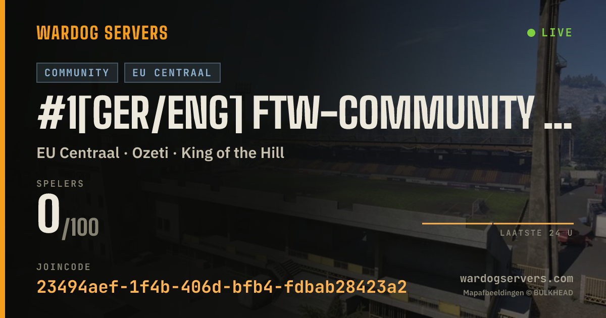Live statusbanner voor #1[GER/ENG] FTW-Community Server discord.gg/WvEyES