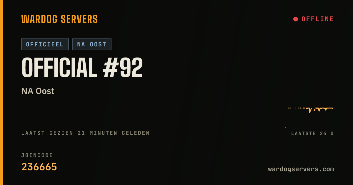 Live statusbanner voor Official #92