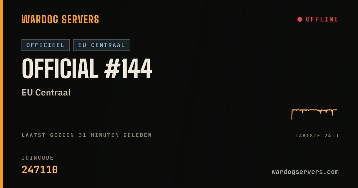 Live statusbanner voor Official #144