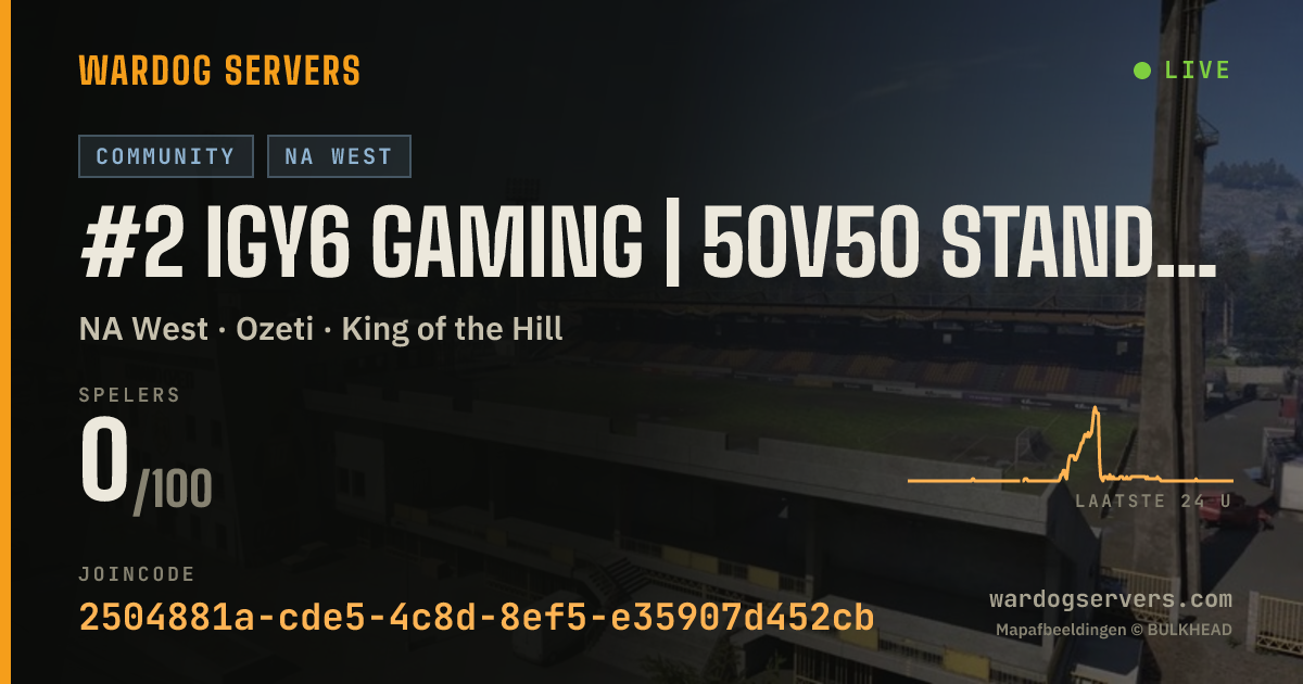 Live statusbanner voor #2 IGY6 GAMING | 50v50 STANDARD | STATS & K/D | DISCORD.GG/IGY6