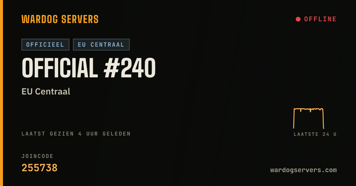 Live statusbanner voor Official #240
