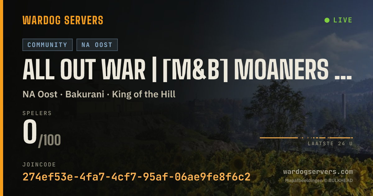 Live statusbanner voor ALL OUT WAR | [M&B] MOANERS & BONERS | mnb.gg