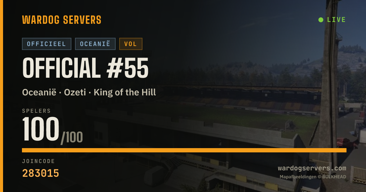 Live statusbanner voor Official #55