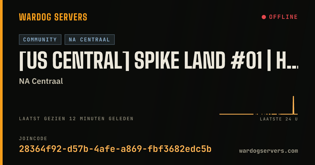 Live statusbanner voor [US Central] Spike Land #01 | https://discord.gg/27qqMM5axA