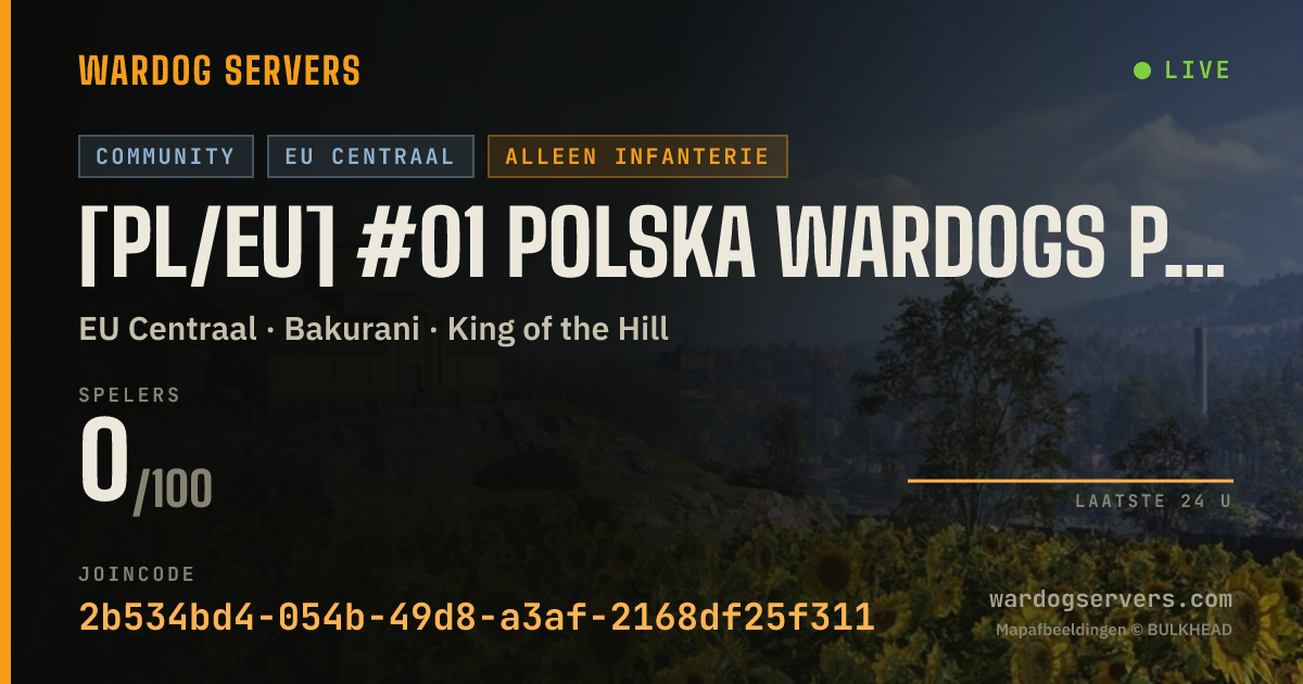 Live statusbanner voor [PL/EU] #01 Polska Wardogs polskawardogstc.pl | VIP za seedowani