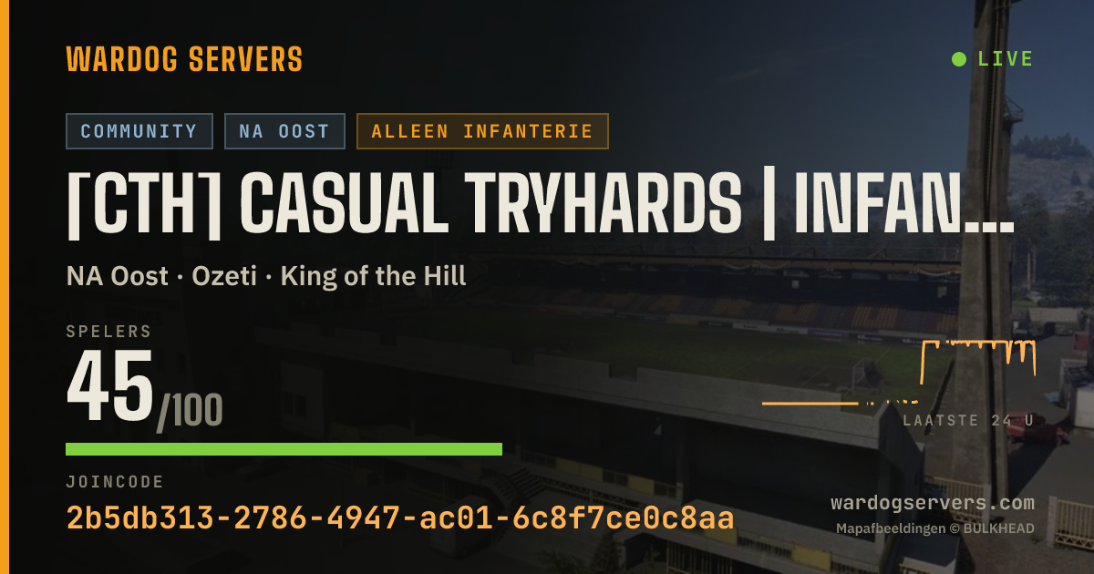 Live statusbanner voor [CTH] CASUAL TRYHARDS | INFANTRY ONLY - NO GL | NA East