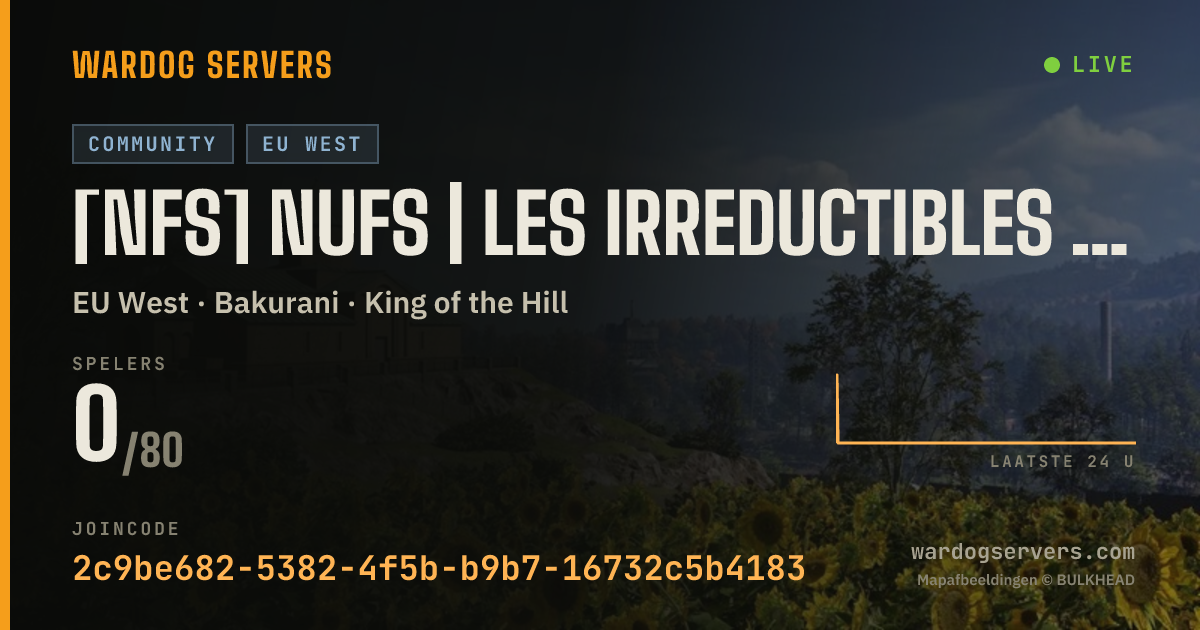 Live statusbanner voor [NFS] NUFS | Les Irreductibles | FR | Entraide & Fun