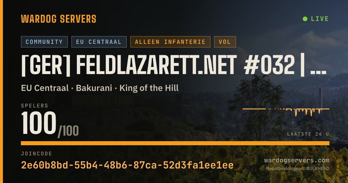 Live statusbanner voor [GER] Feldlazarett.net #032 | Infantry Only | 13-65-16