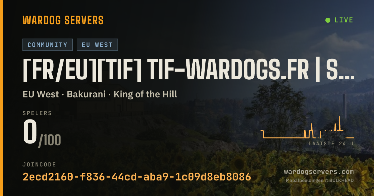 Live statusbanner voor [FR/EU][TIF] tif-wardogs.fr | stats | récompenses