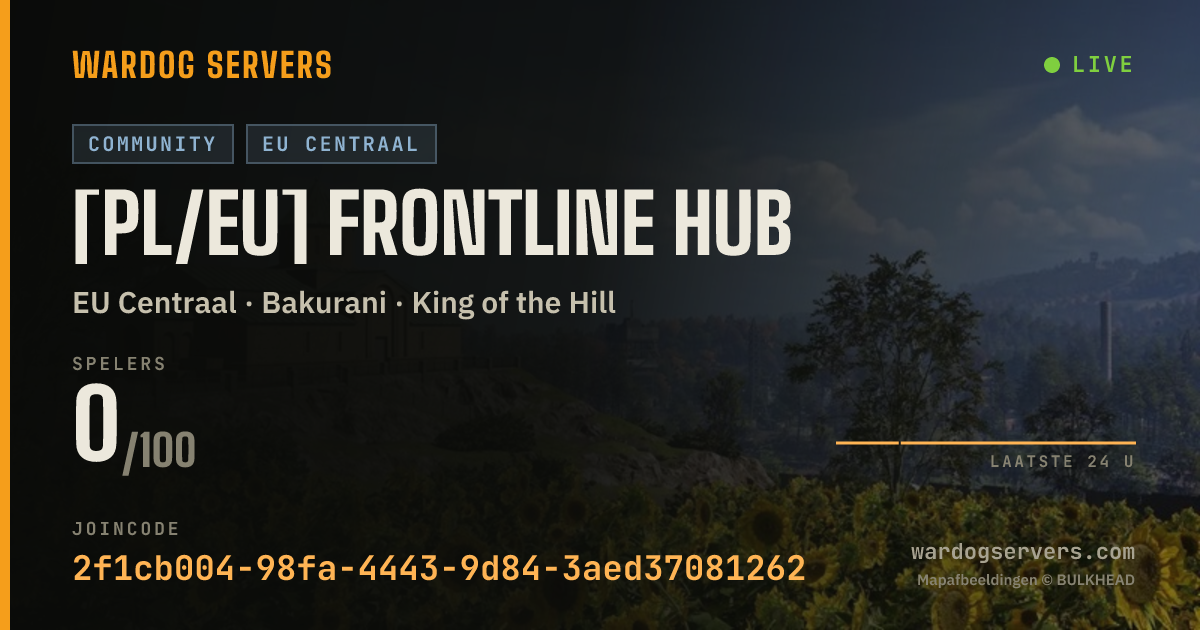 Live statusbanner voor [PL/EU] FRONTLINE HUB