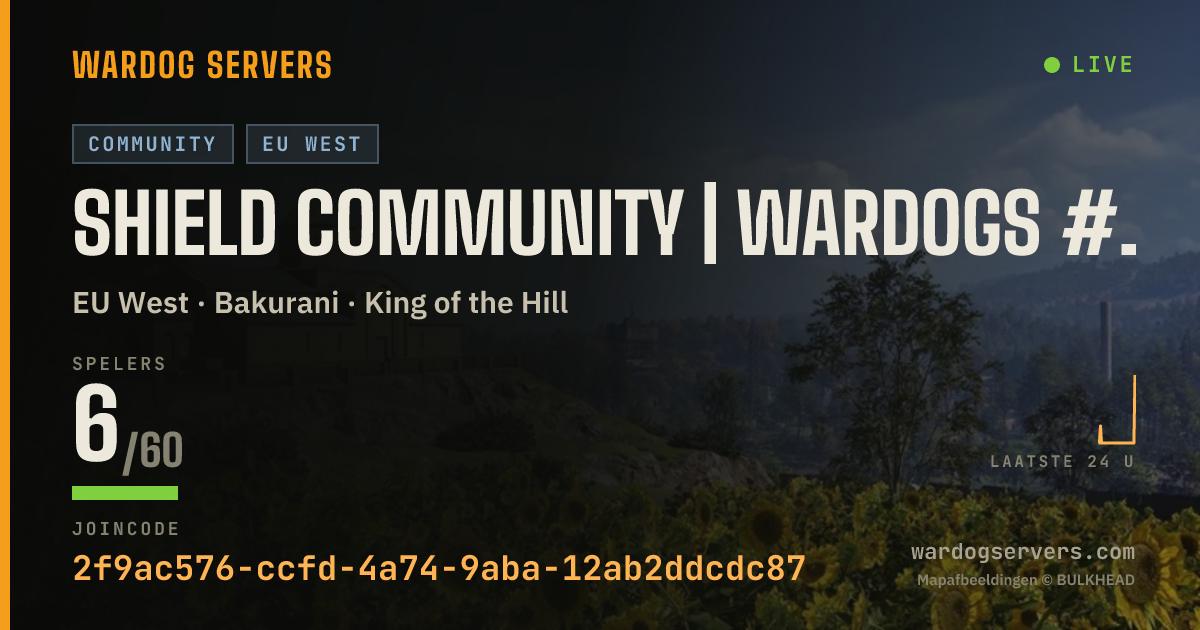 Live statusbanner voor SHIELD Community | WarDogs #1