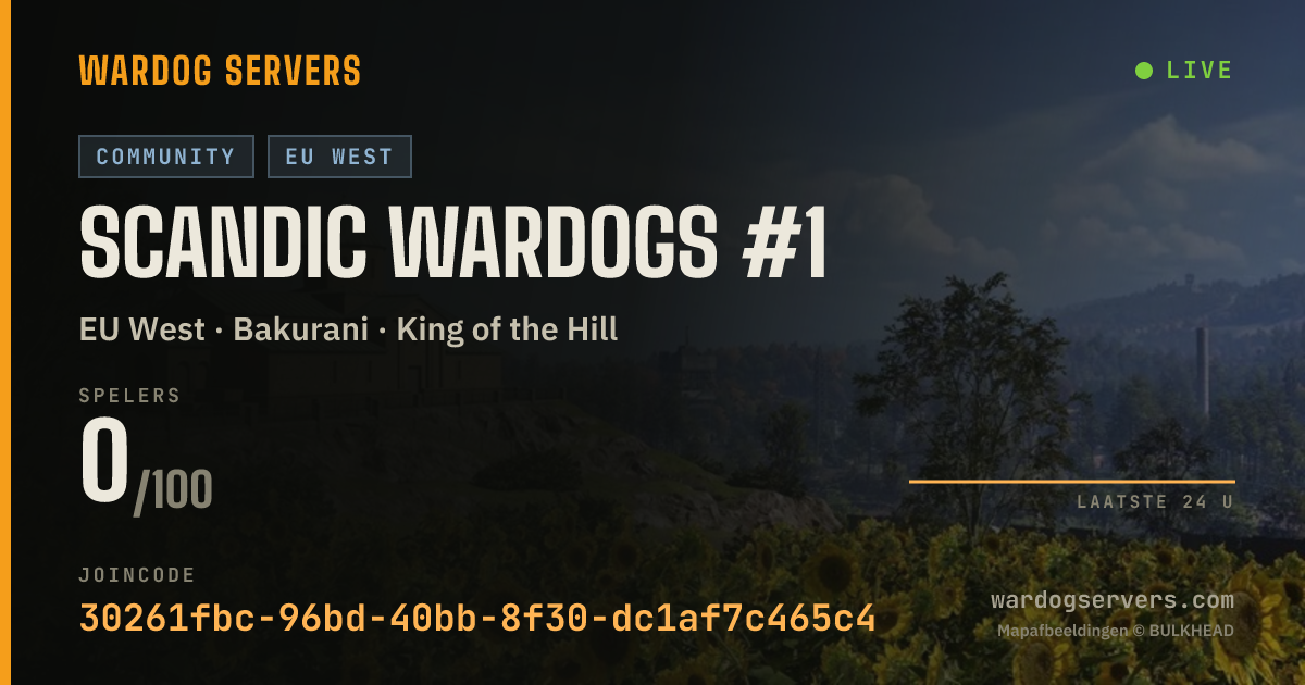 Live statusbanner voor Scandic Wardogs #1