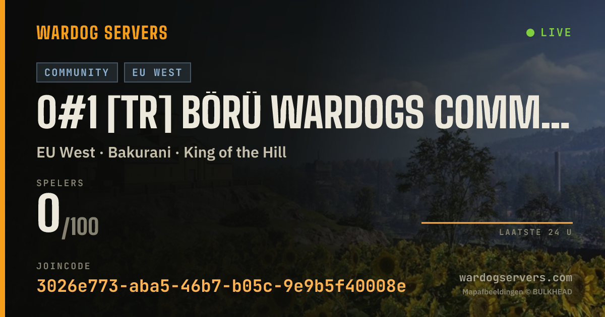 Live statusbanner voor 0#1 [TR] Börü Wardogs Community discord.gg/wdtk