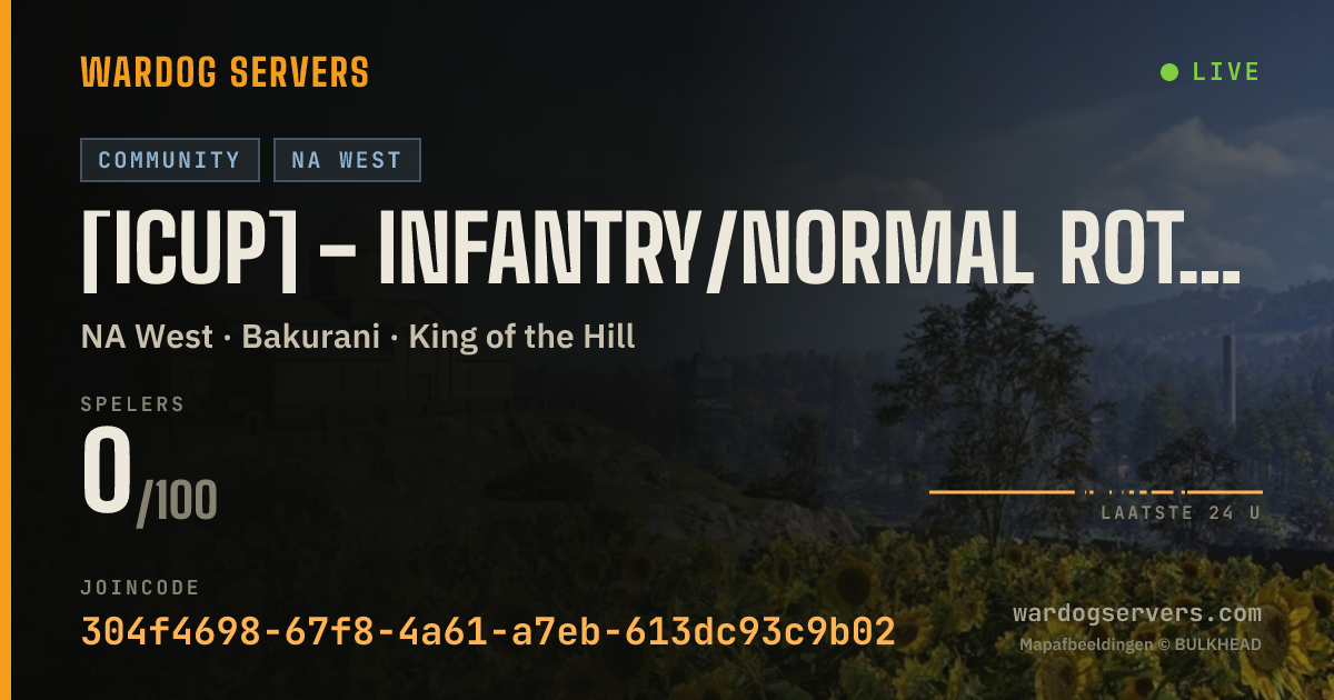 Live statusbanner voor [ICUP] - Infantry/Normal Rotation - https://discord.gg/icup