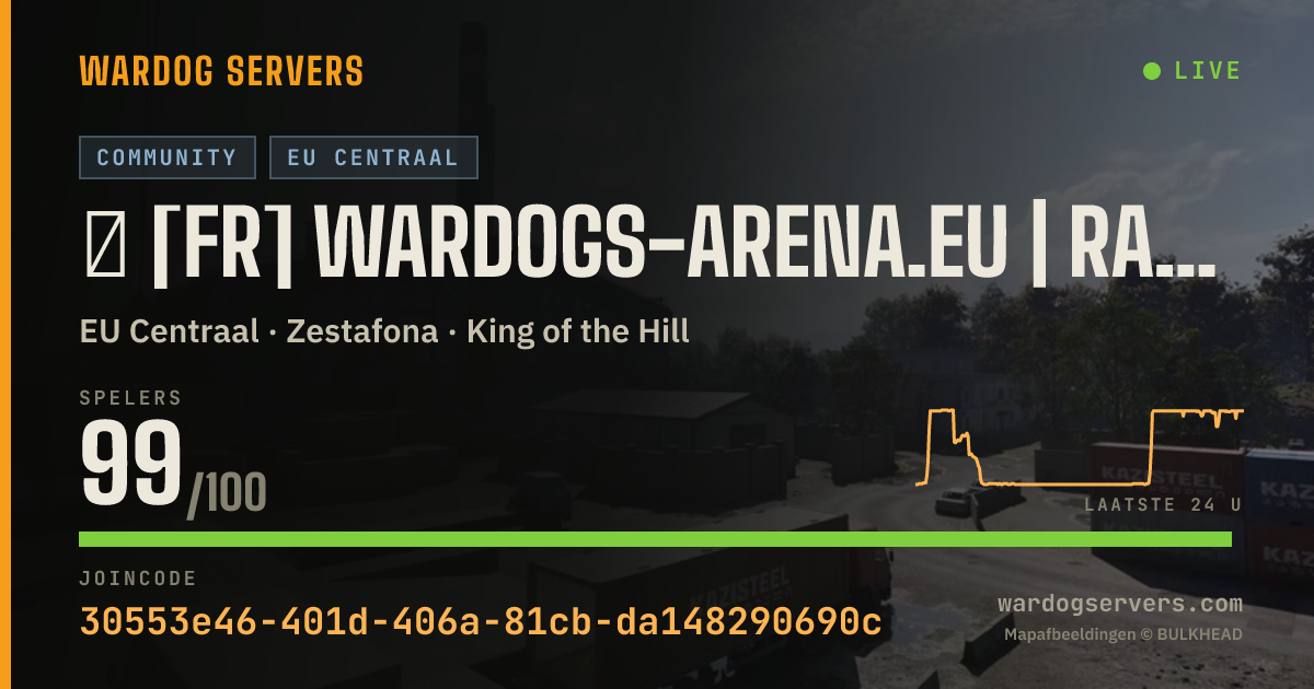 Live statusbanner voor ★ [FR] WARDOGS-ARENA.EU | RANKED | YOUR RANK. #01