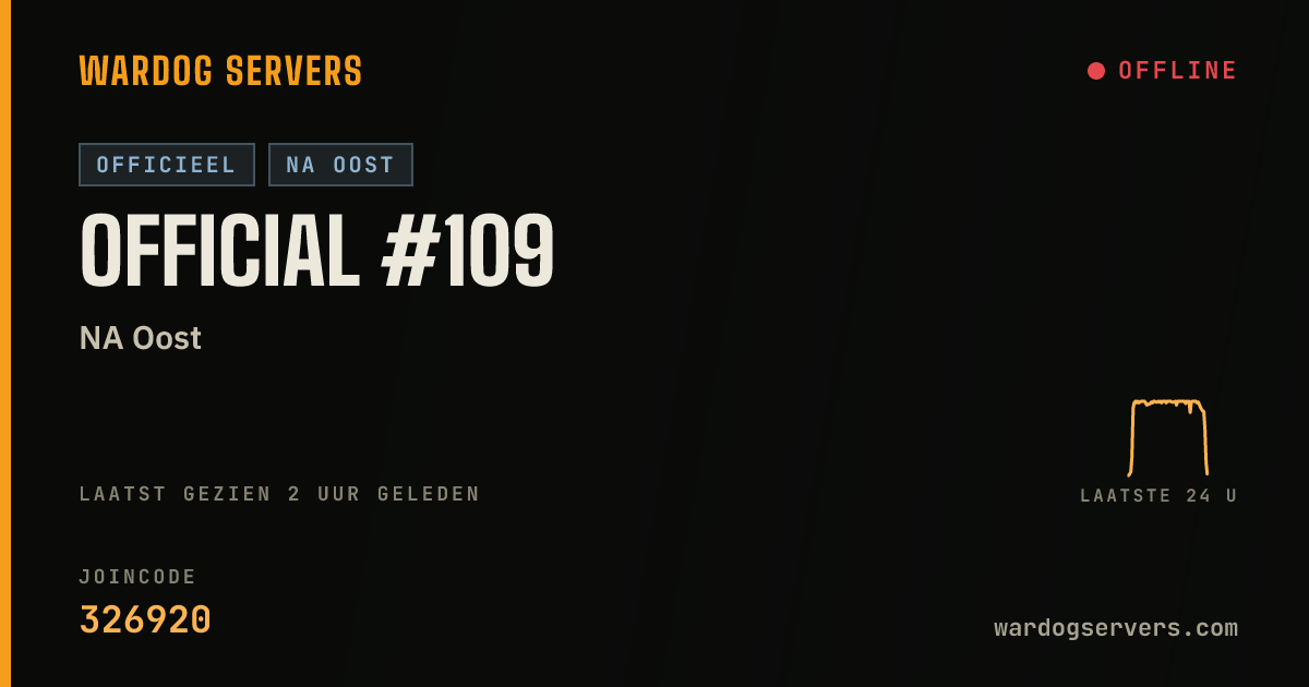 Live statusbanner voor Official #109