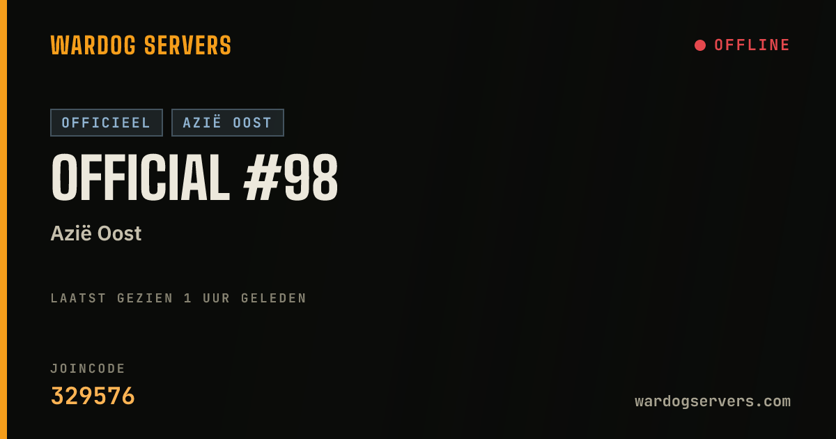 Live statusbanner voor Official #98