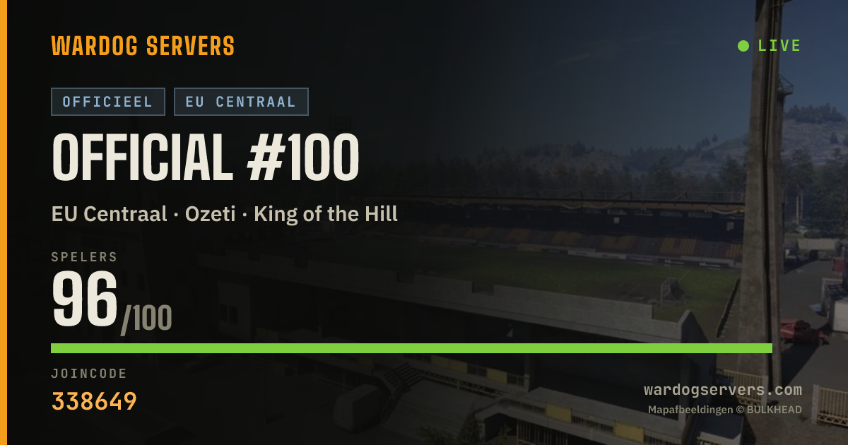 Live statusbanner voor Official #100