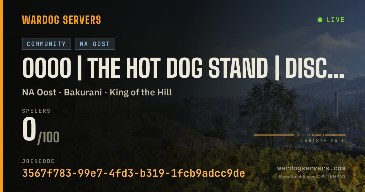 Live statusbanner voor 0000 | THE HOT DOG STAND | discord.gg/HotDogStand [NA EAST]