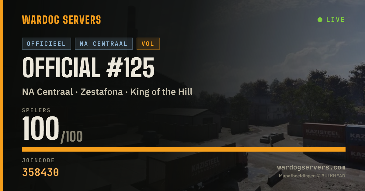 Live statusbanner voor Official #125