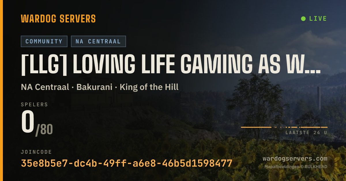 Live statusbanner voor [LLG] Loving Life Gaming as Wardogs